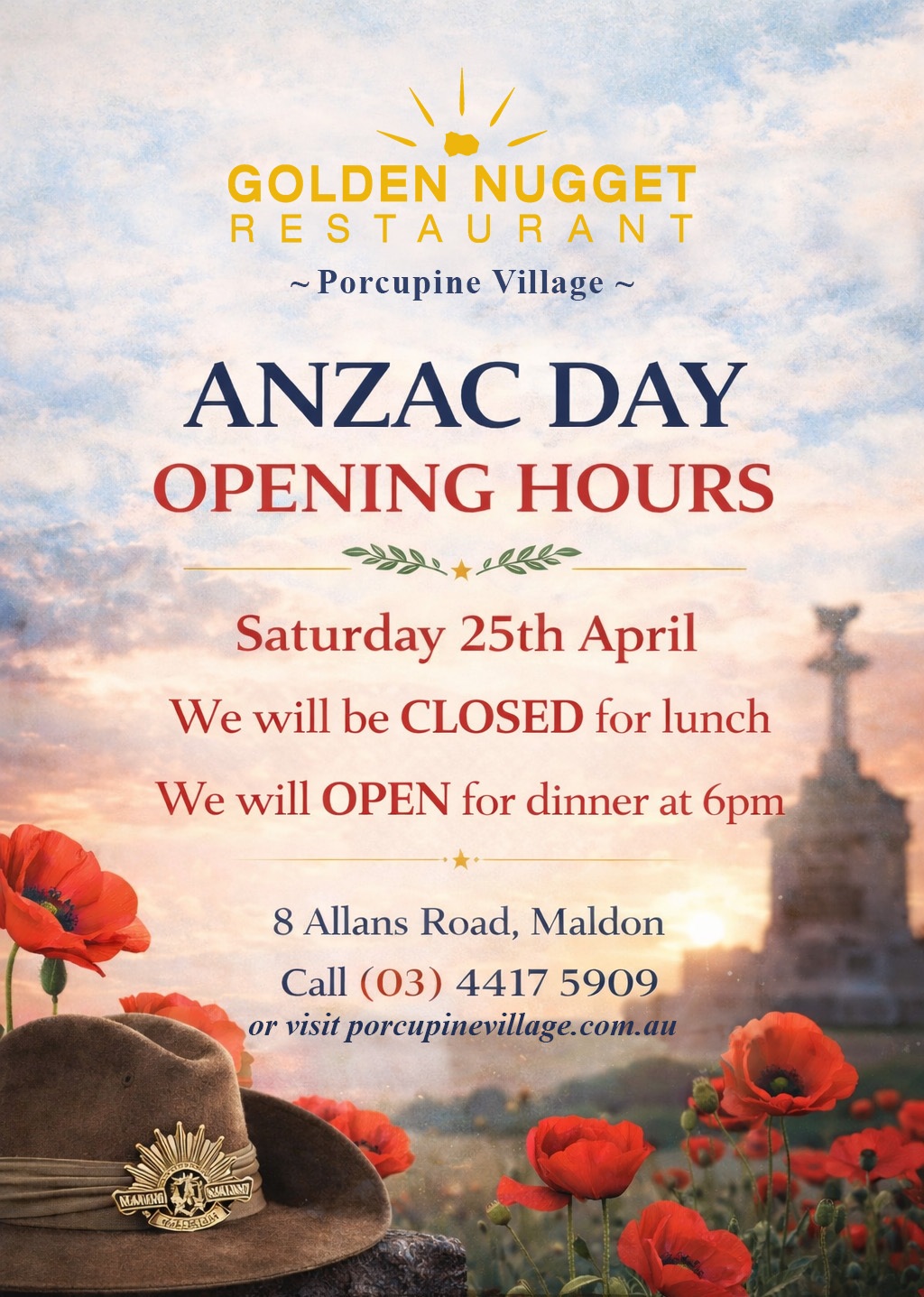 Anzac Day Opening Hours